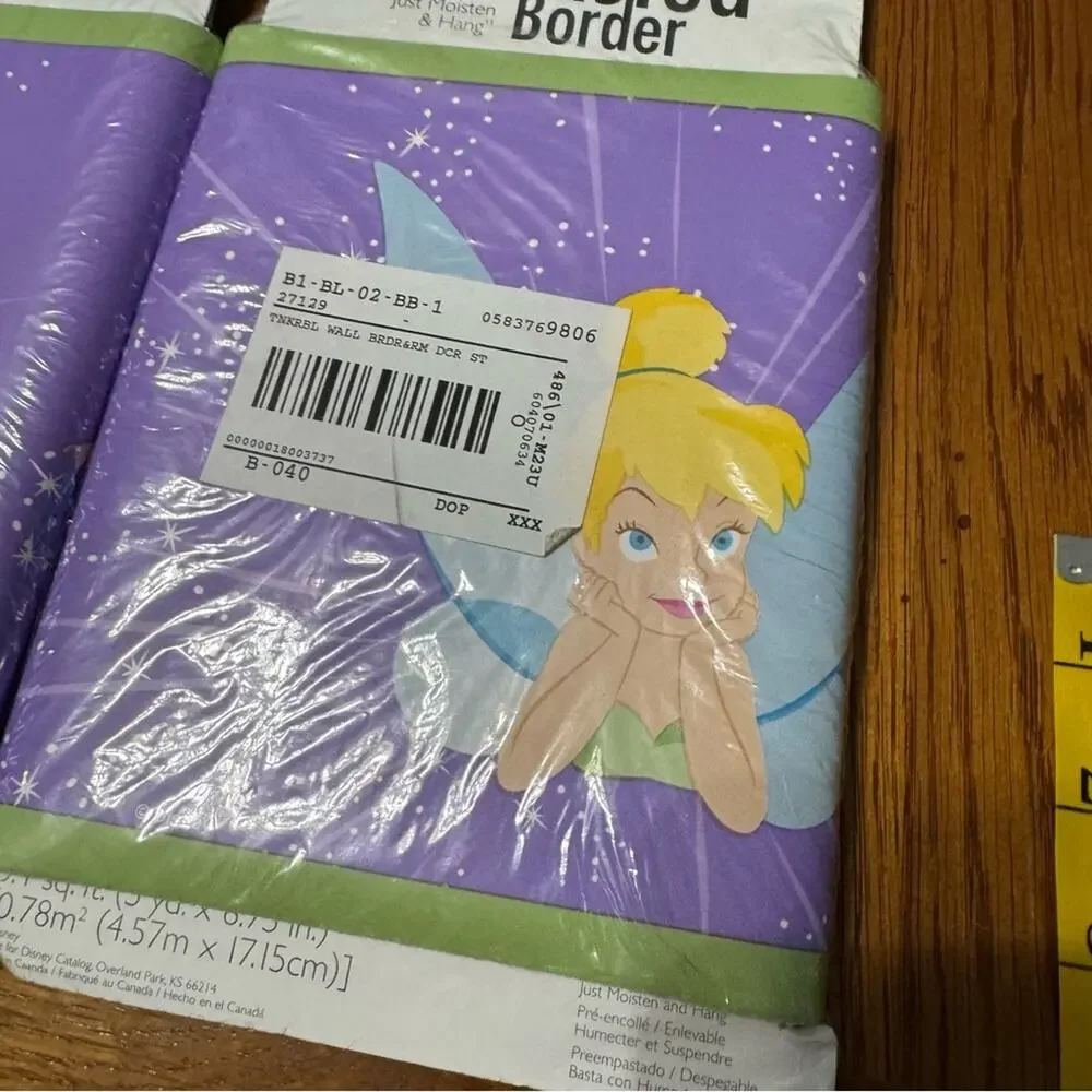 NEW Disney Tinkerbell Wallpaper Border LOT of 3 Pkgs Unopened PrePasted 15 Yards